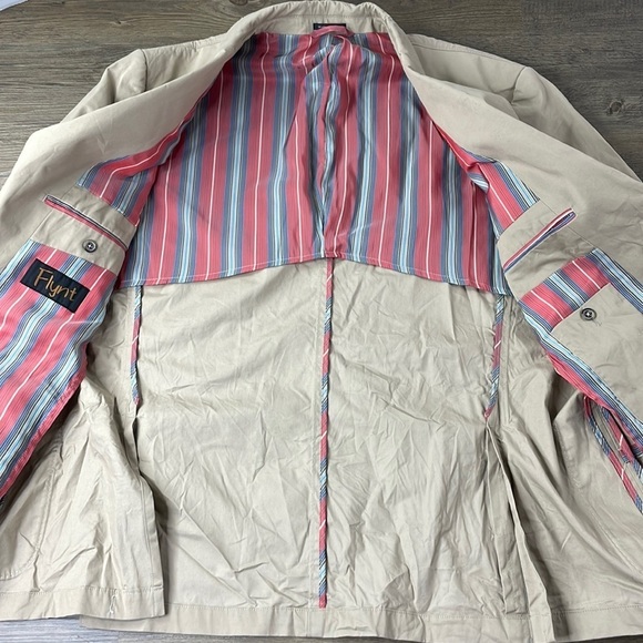 FLYNT Me s Bueller Sport Coat Blazer 2 button Jacket Khaki Tan, size Large - Picture 2 of 14